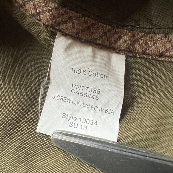 J.Crew Size M Olive Green 100% Cotton Downtown Utility Flap Pockets Field Jacket - Picture 7 of 15